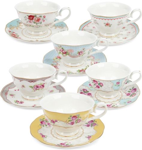 fanquare Floral Porcelain Tea Service, British Tea Cup and Saucer Set for 6, Elegant Rose Tea Party Set for Women Description Features: TEA SET CAPACITY & SIZE: Capacity of cup: 150ml, size: 9 x 6cm; Saucer: diameter: 13cm. EXQUISITE DESIGN: The beautiful roses are in full bloom, and each set has a different base color and pattern, yellow, blue, green, and grey, each with its own flavor, allowing you and the tea set show off your elegance together. MATERIAL & PLACE OF ORIGIN: Porcelain, safe and health. Chaozhou, China.Long history. Today, Chaozhou has been awarded the title of "China Porcelain Capital" and the city has a considerable scale of ceramic production. APPLICATIONS: Household, office, collection, holiday gifts, gift for weddding, birthday, christmas, thanksgiving and anniversary Rose Tea Party, Tea Room Decor, Elegant Tea Set, Small Coffee Cups, Happy Tea, Tea Party Setting, British Tea, Tea Cups And Saucers, Rose Vintage