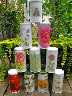 Repurpose Tea Tins Ideas, Tea Tins Repurposed, Scan Art, Waterslide Decal Paper, Tea Ideas, Wine Bottle Corks, Bazaar Ideas, Craft Images, Bottle Corks