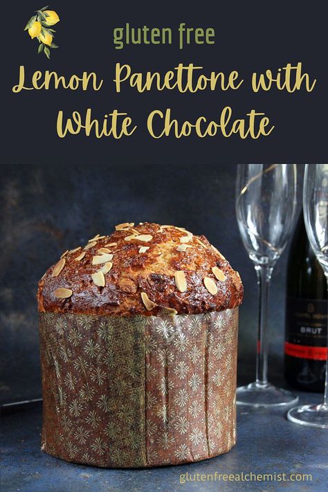 Lemon Panettone, Gluten Free Panettone Recipe, Gluten Free Christmas Baking, Panettone Recipe, Gluten Free Easter, Gluten Free Italian, White Chocolate Recipes, Gluten Free Thanksgiving, Gluten Free Christmas