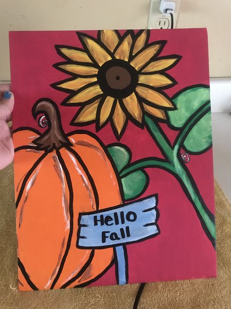 Painting Ideas On Canvas Thanksgiving, September Canvas Painting Ideas, Thanksgiving Canvas Painting Easy, Thanks Giving Painting Ideas, Fall Paintings On Canvas Easy Aesthetic, Fall Painting Ideas Easy Simple, Fall Canvas Painting Easy, Easy Fall Paintings For Kids, Simple Autumn Painting