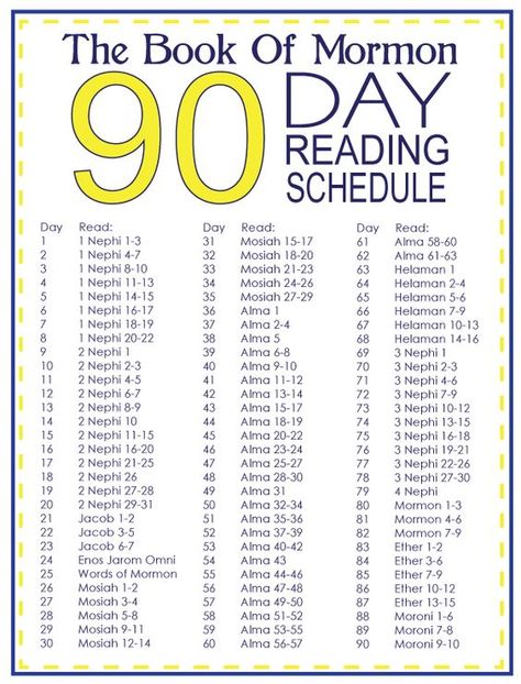 30 Day and 90 Day Book Of Mormon Reading Schedules- for this summer when I'll have more time than I know what to do with.... Lds Book Of Mormon Reading Chart, 100 Day Book Of Mormon Challenge, 90 Day Book Of Mormon Reading Challenge, Book Of Mormon Reading Schedule, Study Summer, Scripture Study Lds, Reading Schedule, Reading Chart, Lds Scriptures