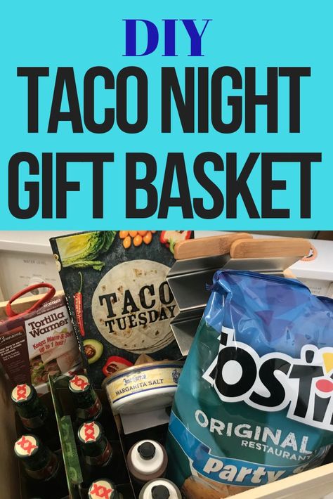 Mexican Food Gift Basket Ideas, Taco Night Basket, Taco Night Gift Basket, Dinner Gift Basket, Pulled Pork Carnitas, Oven Tacos, Bbq Tacos, Theme Baskets, Pork Carnitas Recipe