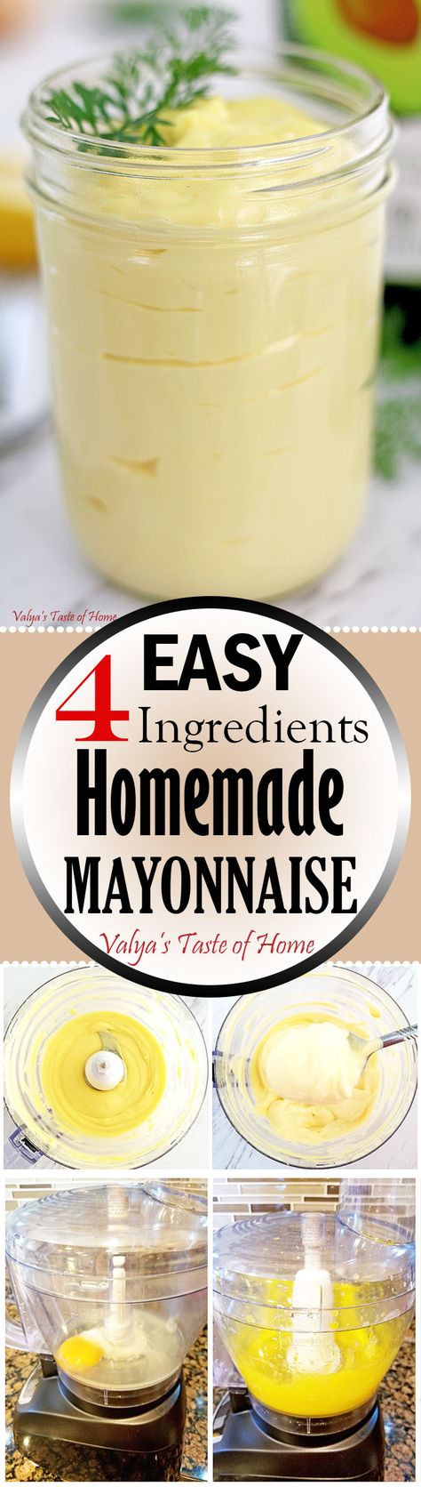 This mayonnaise recipe is simple to make, and like always homemade is always the BEST. With ingredients that you most likely already have in your fridge and pantry recipe, you can make a tasty, very similar to store bought mayonnaise, that's prepared much healthier. Plus, it takes only 5 minutes to make which is so much faster than a run to the grocery store for it. Pantry Recipe, Homemade Mayonnaise Recipe, Spreads Recipes, Batch Recipes, Mayo Recipe, Homemade Mayo, Mayonnaise Recipe, Homemade Condiments, Homemade Mayonnaise