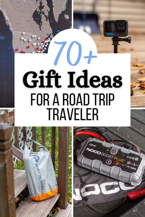 Looking for the perfect present for a traveler? 🌎 We've got you covered! Dive into our collection of 70+ gift ideas perfect for road trips and explore the world from the comfort of their car! 🌍 Check out these fantastic ideas! 🎁 Travel Basket Gift Ideas Road Trips, Road Trip Gift Basket Ideas For Adults, Road Trip Care Package For Adults, Road Trip Basket For Adults, Road Trip Gift Basket Ideas, Road Trip Basket, Road Trip Gift Basket, Road Trip Survival Kit, Road Trip Must Haves