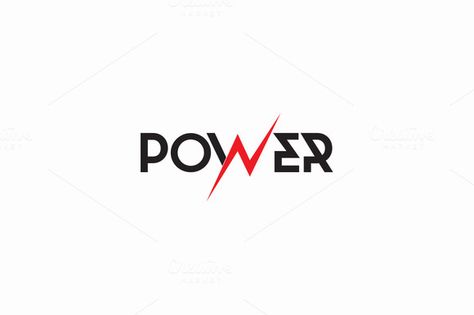 Power Logo by drawzen on @creativemarket Power Typography Design, Power Logo Design Ideas, Power On Logo, Power Logo Design, Power Typography, Sewing Business Logo, Plumbing Logo Design, Create A Business Logo, Powerful Logo