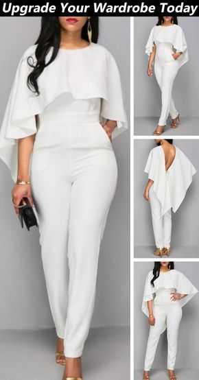 Shop today and get started.  #rosewe#wedding#white#jumpsuit#chicoutfit#cuteoutfit#summeroutfit#party White Jumpsuits, Classy Jumpsuit, Outfits Dressy, Jumpsuit Elegant, Jumpsuit Outfit, White Jumpsuit, Jumpsuit Fashion, Fashion Mode, White Outfits