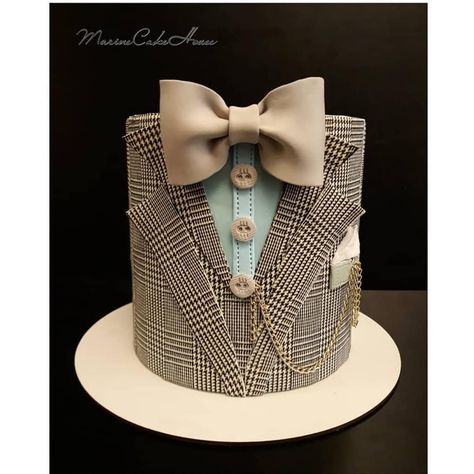 Make Cake, Cake For Men, Doctor Cake, Tuxedo Cake, Dessert Snacks, Birthday Cake Decorating Ideas, Shirt Cake, Desserts Cake, Elegant Birthday Cakes