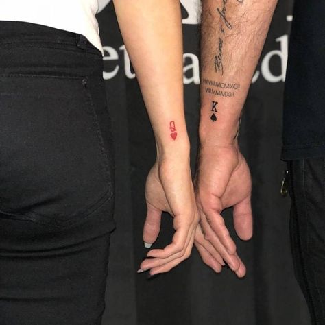 Girlfriend Tattoos, Him And Her Tattoos, You Are My King, You Are My Queen, Best Couple Tattoos, Cute Couple Tattoos, Couple Tattoos Unique, Couples Tattoo Designs, Queen Tattoo