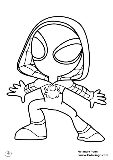 Ghost Spider coloring page Spiderman And Gwen, Friends Coloring Pages, Spider Coloring Page, Spider Drawing, Spidey And His Amazing Friends, Spiderman Coloring, Spiderman Cartoon, Cartoon Disney, Kids Coloring Pages