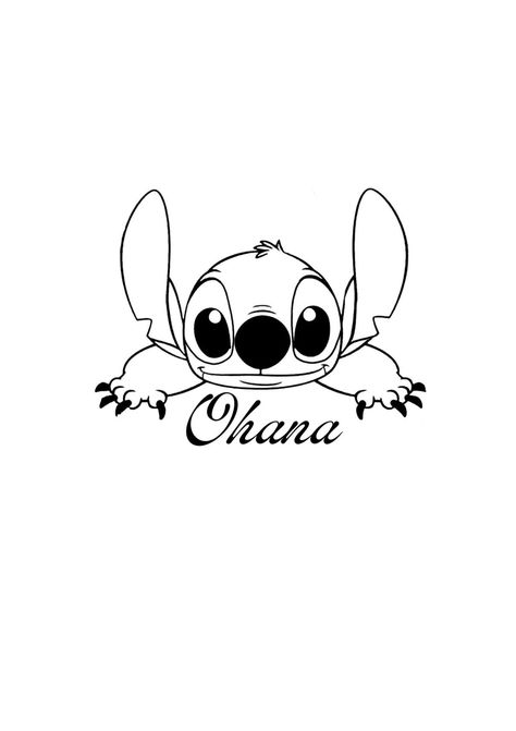 Disney Tattoo Stitch, Ohana Tattoo Stitch, Stitch Ohana Tattoo, Stitch Tattoo Design, Disney Inspired Tattoo, Disney Stitch Tattoo, Cartoon Tattoo Ideas, Ohana Tattoo, Thumb Tattoos