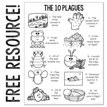 TEN PLAGUES Bible Story Coloring Page |... by Project Based Learning with Elle Madison | Teachers Pay Teachers 10 Plagues Of Egypt Printables Free, Ten Plagues Craft, 10 Plagues Of Egypt Craft, Plagues Of Egypt Craft, 10th Plague Of Egypt Craft, Moses Art, Bible Clipart, Toddler Sunday School, 10 Plagues