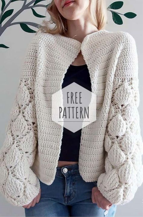 White Cardigan Free Pattern Crochet Cardigan Girl, Crochet Bodycon Dresses, Unique Cardigan, Crochet Unique, Womens Crochet Patterns, Crochet Wrap, Patterned Cardigans, Crochet Jacket, Crochet Cardigan Pattern