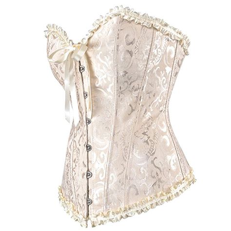 frawirshau Women's Lace Up Boned Overbust Corset Bustier Bodyshaper Top at Amazon Women’s Clothing store: Txt Concert, Lace Bustier Top, Fashion Corset, Bustier Lingerie, Concert Fit, Floral Corset, Plus Size Corset, Corset Bustier, Overbust Corset