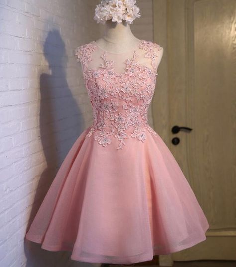 Pink Tulle, Dresses Short, Prom Party Dresses, Homecoming Dress, Dream Dress, Knee Length Dress, Party Dresses, Bridesmaid Dress, Homecoming Dresses