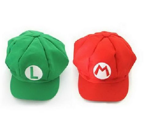 Mario And Luigi Hats, Mario Brothers Costumes, Luigi Hat, Mario Und Luigi, Luigi Costume, Mario Hat, Mario Y Luigi, Mario Costume, Super Mario And Luigi