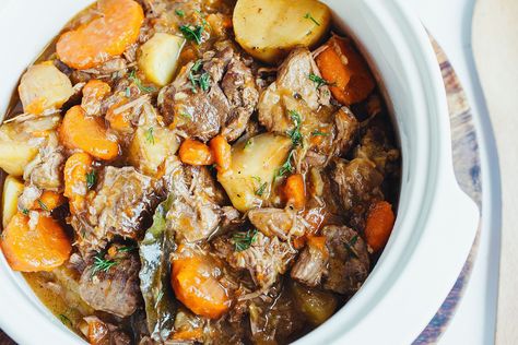 Lamb and potatoes cooked simply in a rich stock are what make this traditional Irish lamb stew so delicious. Pop it all in the slow cooker for a complete, easy meal. Lamb Soup Recipes, Casserole Slow Cooker Recipes, Lamb Stew Slow Cooker, Lamb Soup, Lamb Shanks Slow Cooker, Casserole Slow Cooker, Stew Slow Cooker, Irish Lamb Stew, Slow Cooker Stew Recipes