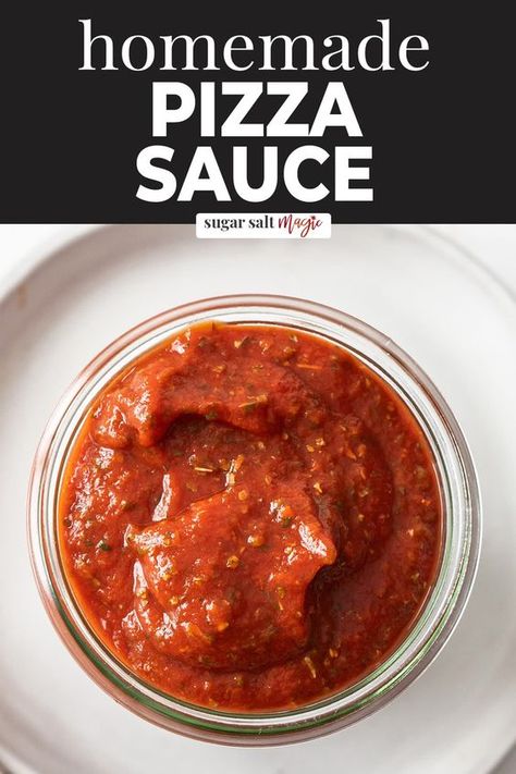 There are few things easier than this homemade pizza sauce. With just 6 ingredients and 5 minutes you can make your own pizza sauce from scratch. Make Your Own Pizza Sauce, Simple Pizza Sauce Recipe, Canning Pizza Sauce Recipe, How To Make Pizza Sauce, Pizza Sause, Making Pizza Sauce, Pizza Sauce Recipe Homemade, Pizza Sauce Recipe Easy, Best Pizza Sauce Recipe