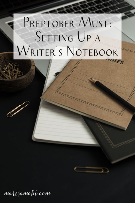 Are you looking for tips on setting up a writer's notebook? Check out all the ways you can get yourself organized for Preptober, NaNoWriMo, and beyond! #writer #writing #writingtips #writersnotebook #novelwriting Writer’s Notebook, Novel Planning Notebook, Preptober Nanowrimo, Nanowrimo Bullet Journal, Nanowrimo 2023, Writer Notebook, Writer Journal, Novel Tips, Author Tips