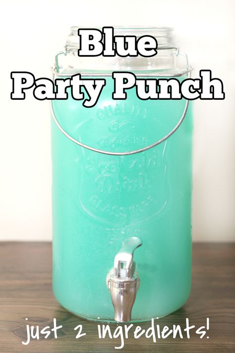 Gender Reveal Drink Ideas Party Punches, Turquoise Punch Recipe, Blue Punch For Kids, Punch Recipes Non Alcoholic Blue, Color Themed Party Food Blue, Blue And Pink Punch Gender Reveal, Baby Boy Shower Punch Recipe, Blue Drink For Baby Shower Boys, Blue Punch Recipe For Kids