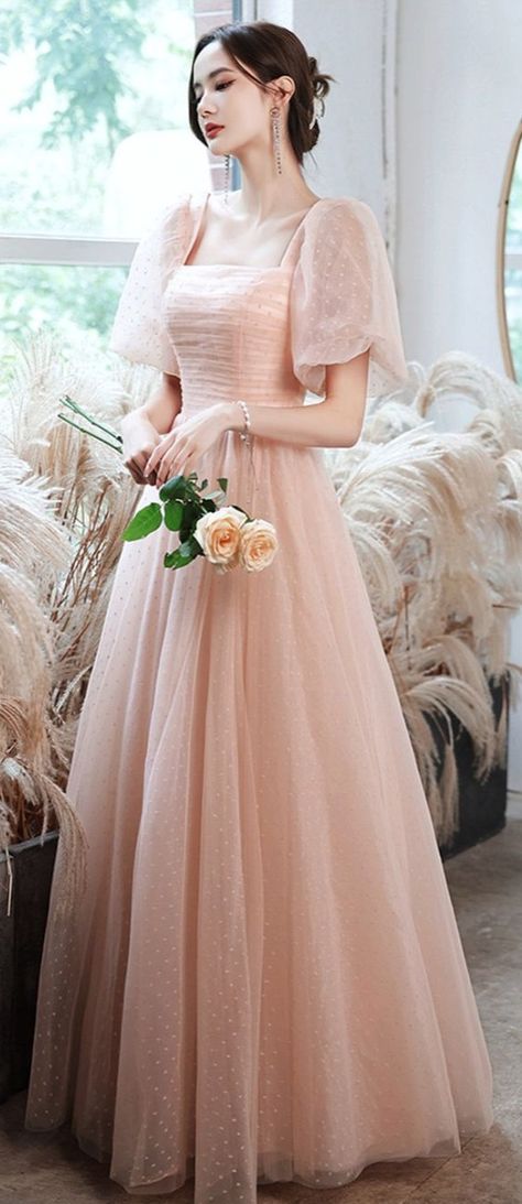 Pink Ball Dresses, Romantic Prom Dress, Pink Evening Gown, Pink And Gold Dress, Prom Dress Pink, Pink Evening Gowns, A Line Prom Dress, Prom Dresses Elegant, Gold Prom Dresses