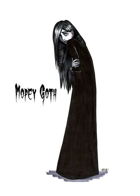 Types of Goths Mopey Goth, Different Types Of Goth, Dark Gothic Fashion, Types Of Goth, Goth Subculture, Arte Punk, Emily The Strange, Victorian Goth