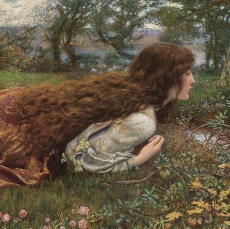 Autumn Flowers Painting, Art History Aesthetic, Raphaelite Art, Edward Robert Hughes, Robert Hughes, Mysterious Art, Victoria Art, Pre Raphaelite Art, Istoria Artei