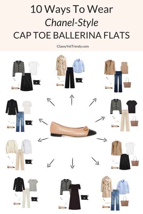 10 Ways To Wear, Ballerina Outfit, Classy Yet Trendy, Fashion Capsule Wardrobe, Classic Style Outfits, Flats Outfit, Clothes And Shoes, Mode Casual, Stil Inspiration