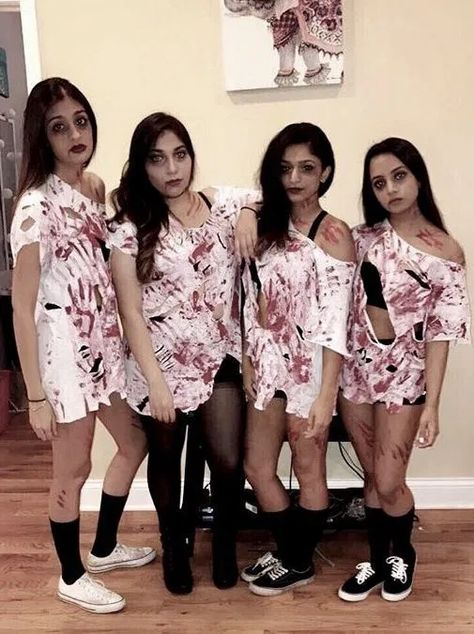 Zombie Costumes, Best Group Halloween Costumes, Zombie Halloween Costumes, Kostum Halloween, College Halloween Costumes, Cute Group Halloween Costumes, Teen Halloween, Halloween Costumes For Teens Girls