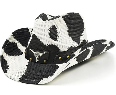 Cow Print Cowboy Hat, Western Hats For Women, Country Concert Outfits, Bachelorette Party Hat, Country Hats, Funny Hats, Country Concert Outfit, Country Concerts, Western Hats