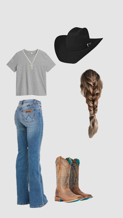 #country #southern #countryside #countryaesthetic Southern Style Outfits Summer, Country School Outfits First Day, Country Female Outfits, Simple Country Outfits Summer, Country Tshirt Outfit, County Outfit Ideas, Southern Outfits Women Summer, Southern Hairstyles Country, Country First Day Of School Outfits