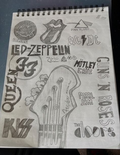 Band Drawings Rock, Band Poster Drawing, Rock N Roll Drawings Ideas, Music Pencil Drawings, Rockstar Aesthetic Drawing, Rock Band Drawings, Rock N Roll Drawings, Rock Music Drawing, Rock Star Drawing