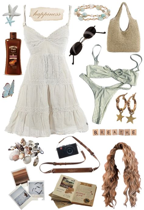 Mermaid Outfit Casual, Mermaid Core Aesthetic Outfits Casual, Siren Aesthetic Outfit Casual, Beach Bunny Aesthetic Outfits, Mermaid Aesthetic Outfit Casual, Casual Mermaid Outfit, Vintage Beach Aesthetic Outfits, Mermaid Core Outfits Casual, Beach Core Outfits