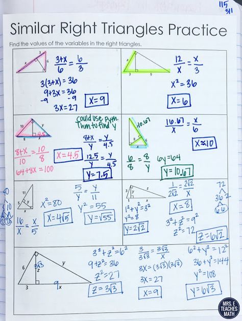 Similar Right Triangles Practice Page #Americanhighschool #mathematicstrigonometry #summerschool Analytical Geometry, Proportions Worksheet, Trigonometry Worksheets, Solving Proportions, Triangle Math, Similar Triangles, Fraction Word Problems, Geometry Lessons, Teaching Geometry