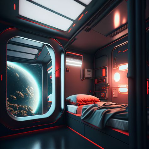 Spaceship Bedroom Concept Art, Sci Fi Bedroom Concept Art, Spaceship Layout, Spaceship Interior Bedrooms, Spaceship Bedroom, Sci Fi Bedroom, Sci Fi Rooms, Sci Fi Interior, Spaceship Room