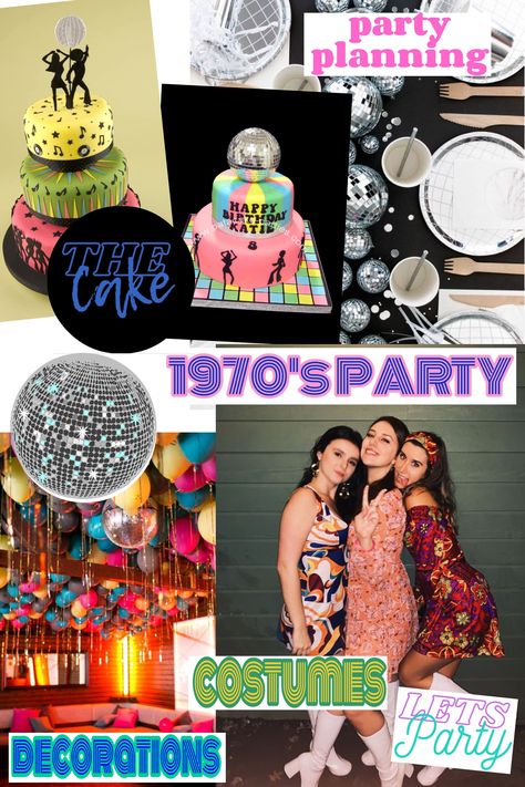 1970s Party Theme Vision Board / Party Planning Vision Board Kit 1970 Theme Party Ideas Decor, Seventies Party Decorations, 1970 Birthday Party Ideas, 1974 Themed Party, 70s Theme Centerpiece Ideas, 70’s Party Decorations, 70s Themed Birthday Party Decorations, 70 Theme Party Ideas, 70s Birthday Party Theme