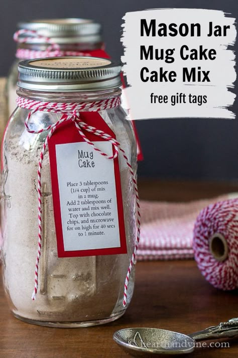 Cake Mix Gift, Mug Cake Cake Mix, Cake Mix In A Jar, Jar Food Gifts, Mason Jar Gifts Recipes, Mason Jar Mixes, Homemade Cake Mixes, Christmas Gala, Cookies Jar