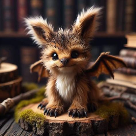 Hybrid Animals Fantasy Creatures, Cute Mystical Creatures, Cute Fantasy Animals, Creatures Concept Art, Imaginary Animals, Baby Dragon Art, Imaginary Creatures, Mystical Creature, Fairytale Creatures