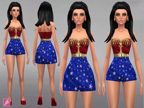 Alexandra_Sine's Wonder Women Costume Set Sims 4 Cc Clothes, Wonder Woman Outfit, Zombie Christmas, Woman Costume, Women Costume, Woman Outfit, Wonder Woman Costume, Wonder Women, Maxis Match