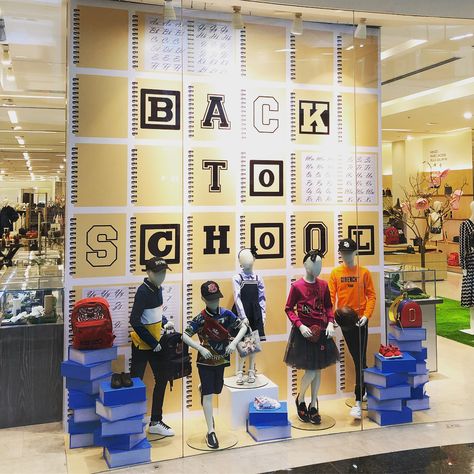 School Window Display, Back To School Window Display, Norwalk Furniture, Visual Merchandising Displays, Avenue Design, Seasonal Displays, Furniture Showroom, Merchandising Displays, Back To