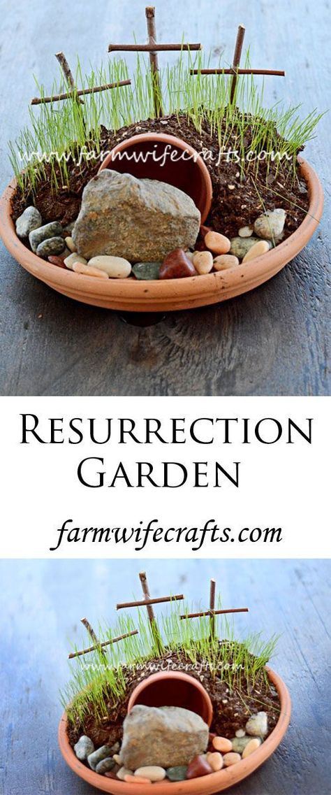 A fun and neat way to talk about the Easter story with your kids. Also, a great Sunday school activity. Resurrection Garden, Easter Religious Crafts, Palm Sunday Crafts, The Easter Story, Easter Sunday School, Bible School Crafts, Christian Crafts, Diy Ostern, Easter Story