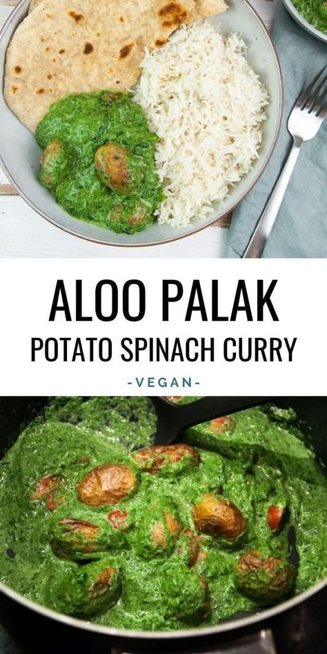 Aloo Palak - Creamy Potato Spinach Curry. Easy to make & so delicious! | ElephantasticVegan.com #aloopalak #spinach #curry #vegan Cooking Wallpaper, Aloo Palak, Spinach Vegan, Aloo Curry, Curry Easy, Aesthetic Cooking, Potato Spinach, Cooking Aesthetic, Recipe Spinach