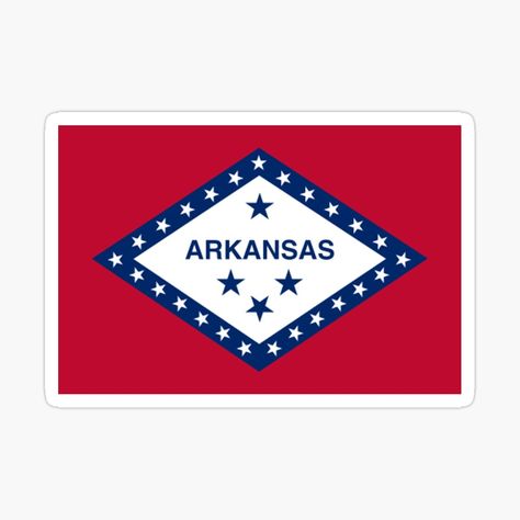 Get my art printed on awesome products. Support me at Redbubble #RBandME: https://www.redbubble.com/i/sticker/Arkansas-State-Flag-by-ENOAGifter/161496524.EJUG5?asc=u North America Flag, Us States Flags, Arkansas State, Flag Sticker, America Flag, Us States, U.s. States, Flag Colors, State Flags