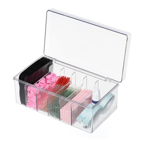 PRICES MAY VARY. Premium Material: POCMKO lash supplies organizer is made of high-quality acrylic material. It’s dustproof, waterproof, sturdy and durable to use. The lash extension cart organizer uses transparent material which makes it easy to see what you have stored. Suitable Size & Capacity: The lash supplies storage box has a compact size, it can be easily to put in the eyelash cart. The considerately designed width can store disposable mascara brushes, micro swabs, lash glues, eye gel pad Lash Cart Organization, Beauty Organisation, Lash Cart, Cart Organizer, Lash Supplies, Lash Room Decor, Eye Gel Pads, Lash Extension Supplies, Makeup Containers