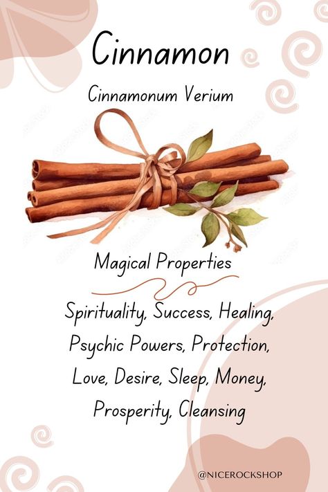 Cinnamon, a versatile spice steeped in spirituality, is renowned for its magical properties in promoting success, healing, and psychic powers. It's cherished for its protective energy, igniting love and desire, while also aiding in peaceful sleep, attracting money, prosperity, and cleansing negative influences from one's life. #cinnamon #healing #spirituality #spice #rockshop #paducahky Money Prosperity, Attracting Money, Cinnamon Benefits, Magickal Herbs, Protective Energy, Healing Spirituality, Unhealthy Snacks, Magic Herbs, Magical Herbs