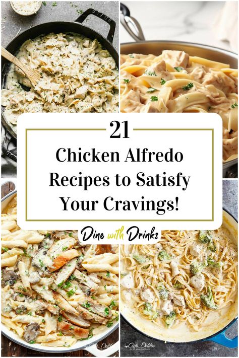 Collage of 4 chicken alfredo recipes. Authentic Chicken Alfredo Recipe, Quick Chicken Alfredo Recipe, Chicken Alrefredo Recipe, Alfredo Variations, The Best Chicken Alfredo, Best Chicken Alfredo, Chiken Alfredo, Chicken Fediccini Alfredo Recipe, Chicken Alfredo Recipe