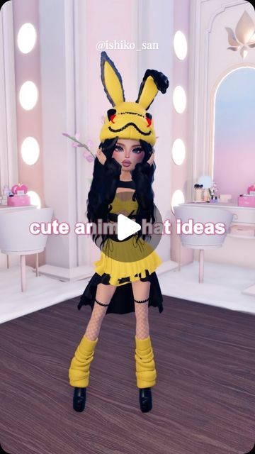 Dti Theme Fitness, Dress To Impress Animals Theme, Animal Dress To Impress, Dress To Impress Animals, Pikachu Dress, Outfit Hacks, Bunny Dress, Sans Cute, Animal Hats