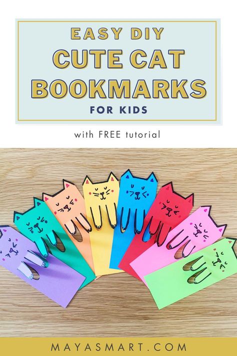 Library Take And Make Crafts, Book Marks For Kids, Easy Bookmark Ideas For Kids, Bookmarks For Kids, Book Crafts For Kids, Easy Book Mark Ideas For Kids, Diy Book Marks For Kids Easy Crafts, Cat Book Marks Diy, Book Themed Crafts