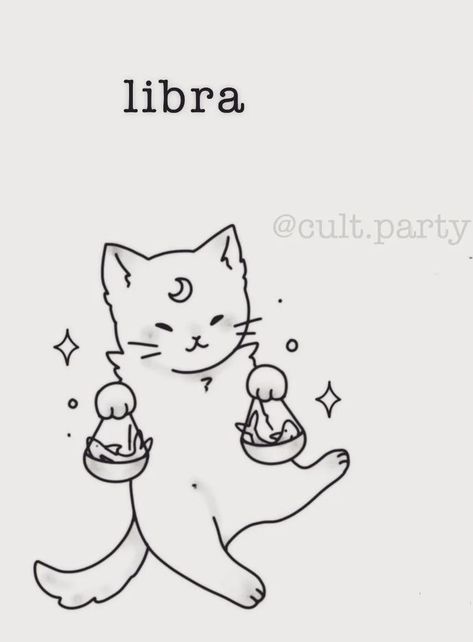 Libra Drawings, Cat And Stars Tattoo, Libra Cat Tattoo, Euphoria Tattoo, Cat Tattoo Simple, Libra Tattoo, Hippie Tattoo, Bestie Tattoo, Elements Tattoo