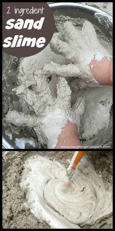 2 ingredient sand slime or sand foam for kids sensory play. Great for sensory play and messy play. #playmatters #sandfoam #sandslime #slime #diyslime #kidsplay #sensoryplay #sensorylearning #ot #sensory #sensorydevelopment #earlyyears #teacher #parenting Messy Play Recipes, Outside Messy Play, Sandpit Play Ideas Preschool, Messy Play Preschool, Sand Play Ideas Preschool, Outdoor Messy Play Ideas, Messy Play For Preschoolers, Sand Activities For Toddlers, Messy Activities For Preschool