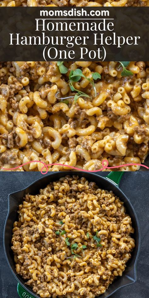 Get a taste of childhood with homemade hamburger helper featuring elbow macaroni, ground beef, and a cheesy sauce. You’ll never go back to the store-bought version! Homemade Beef Hamburger Helper, Hamburger Helper Homemade No Cheese, Hamburger Helper With Potatoes, Crockpot Elbow Pasta Recipes, Ground Beef Elbow Macaroni Recipes, Elbow Noodles And Ground Beef, Easy Hamburger Helper Recipes, Ground Beef Macaroni Recipes, Recipes With Elbow Macaroni